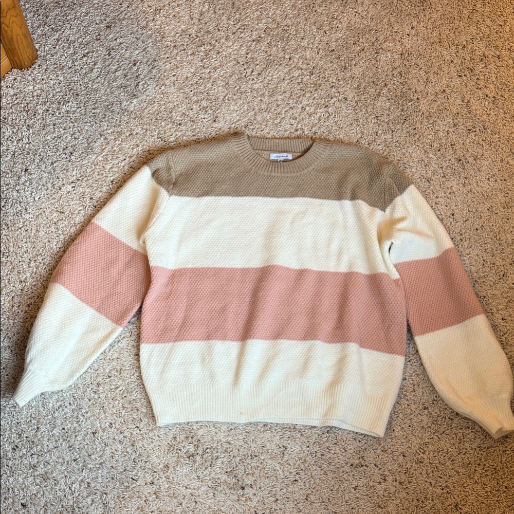 White Birch color block sweater